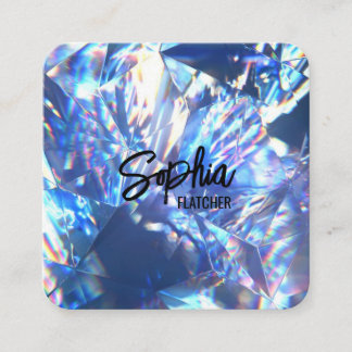 エレガントダイヤモダンミニマル黒四角 スクエア名刺