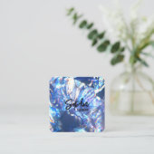 エレガントダイヤモダンミニマル黒四角 スクエア名刺 (スタンド正面)