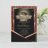 エレガントダイヤモンドグラッドキャップレッド卒業 招待状 (スタンド正面)