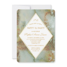 エレガントダイヤモンドグリーンマーブルスウィート16パーティー