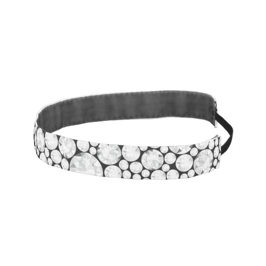エレガントダイヤモンドジェムズグレーホワイトブラックヘアバンド アスレチックヘッドバンド (右)