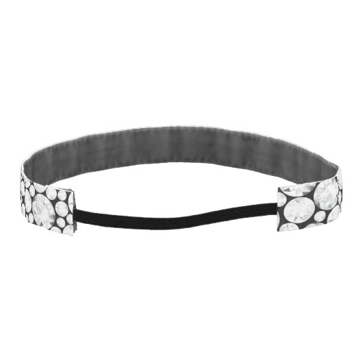エレガントダイヤモンドジェムズグレーホワイトブラックヘアバンド アスレチックヘッドバンド (裏面)