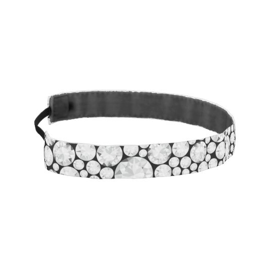 エレガントダイヤモンドジェムズグレーホワイトブラックヘアバンド アスレチックヘッドバンド (左)