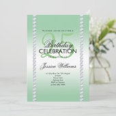 エレガントダイヤモンドジュエリードエメラルド誕生日 招待状 (スタンド正面)