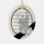 エレガントダイヤモンドブラックリボンラウンドオーナメント セラミックオーナメント (右)