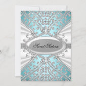 エレガントダイヤモンドブルースウィート16パーティー招待状 招待状 (正面)