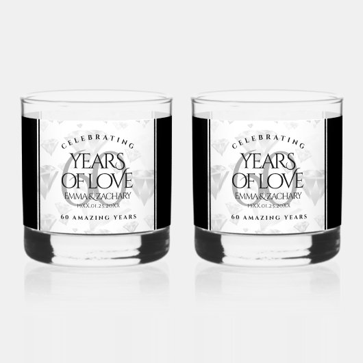 エレガントダイヤモンド結婚60周年 ウイスキーグラス (裏面)