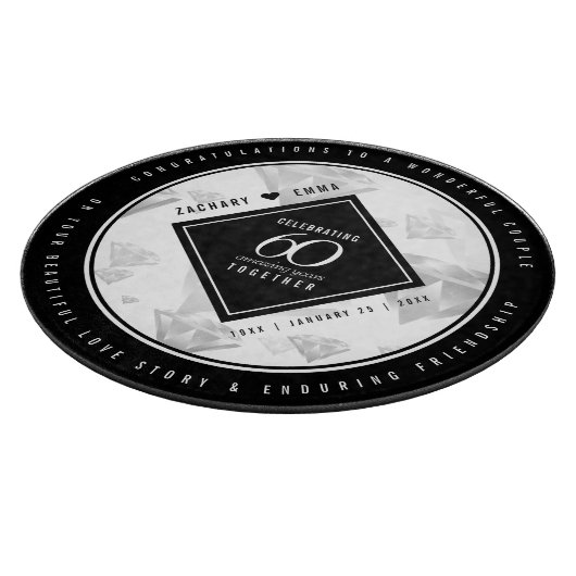 エレガントダイヤモンド結婚60周年 カッティングボード (角)