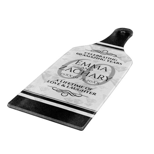 エレガントダイヤモンド結婚60周年 カッティングボード (角)