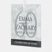 エレガントダイヤモンド結婚60周年 ガラスオーナメント (正面左)