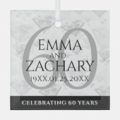 エレガントダイヤモンド結婚60周年 ガラスオーナメント (正面)