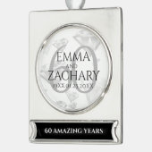 エレガントダイヤモンド結婚60周年 シルバープレートバナーオーナメント (左)