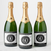 エレガントダイヤモンド結婚60周年 スパークリングワインラベル (ボトル)