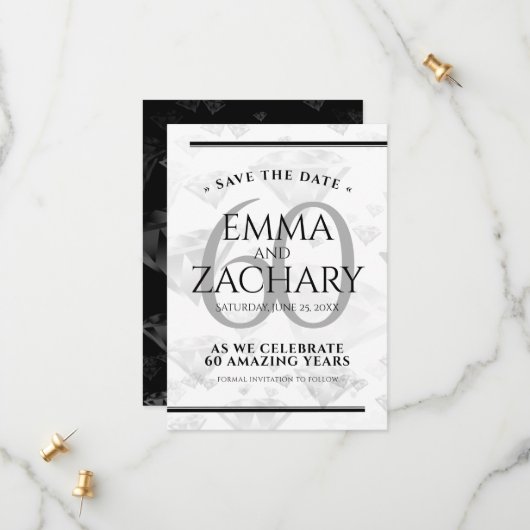 エレガントダイヤモンド結婚60周年 セーブザデート (正面/裏面インサイチュ)