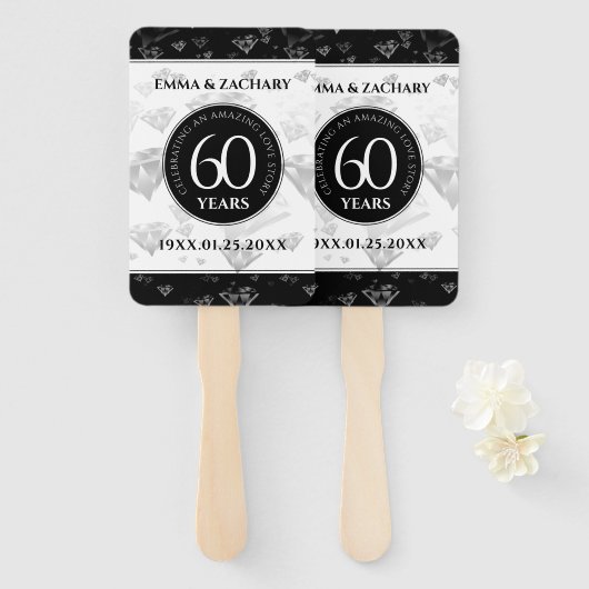 エレガントダイヤモンド結婚60周年 ハンドファン (正面&裏面)