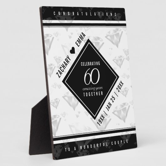 エレガントダイヤモンド結婚60周年 フォトプラーク (側面)