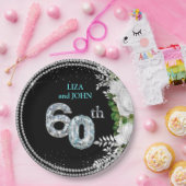 エレガントダイヤモンド結婚60周年 ペーパープレート (パーティー)