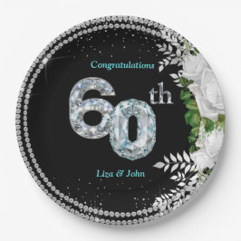 エレガントダイヤモンド結婚60周年 ペーパープレート