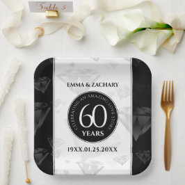 エレガントダイヤモンド結婚60周年 ペーパープレート