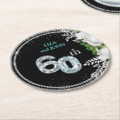 エレガントダイヤモンド結婚60周年 ラウンドペーパーコースター (アングル)