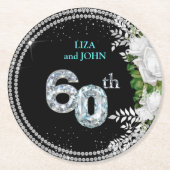 エレガントダイヤモンド結婚60周年 ラウンドペーパーコースター (正面)