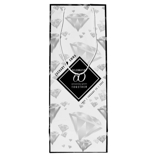 エレガントダイヤモンド結婚60周年 ワインギフトバッグ (裏面)