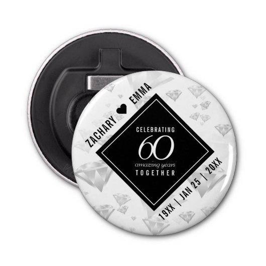 エレガントダイヤモンド結婚60周年 栓抜き (正面)