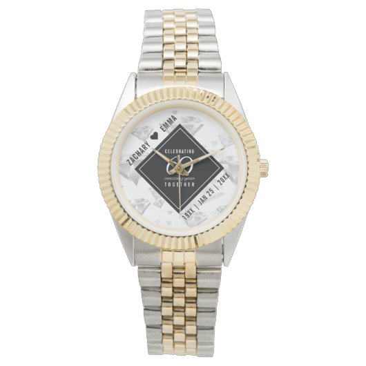 エレガントダイヤモンド結婚60周年 腕時計 (正面)