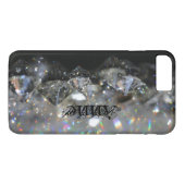 エレガントダイヤモンド黒と白の光沢のあるキラキラ Case-Mate iPhoneケース (裏面(横))