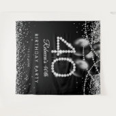 エレガントダイヤモンド40th誕生日パーティー背景 タペストリー (正面(横))