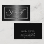 エレガントダイヤ枠ブラックカスタムモノグラム 名刺 (正面/裏面)