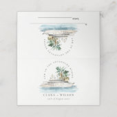 エレガントダスキークルーズシップ結婚パームシースケープ プレイスカード (外部開封)