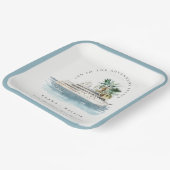 エレガントダスキークルーズシップ結婚パームシースケープ ペーパープレート (傾斜あり)