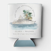 エレガントダスキークルーズシップ結婚パームシースケープ 缶クーラー (正面)