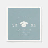 エレガントダスキーブルーグレイミニマルシンプル卒業 スタンダードカクテルナプキン (正面)