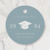 エレガントダスキーブルーグレイミニマルシンプル卒業 フェイバータグ (正面)