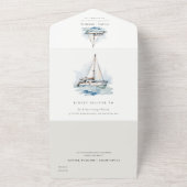 エレガントダスキーヨットシースケープ結婚ス オールインワン招待状 (外側)