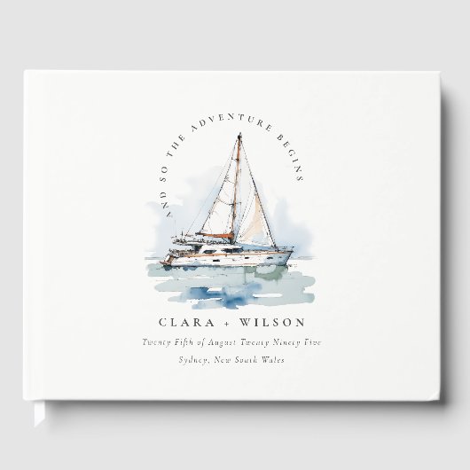 エレガントダスキーヨットシースケープ結婚ス ゲストブック (正面)