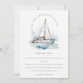 エレガントダスキーヨットシースケープ結婚ス サンキューカード (正面)
