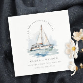 エレガントダスキーヨットシースケープ結婚ス スタンダードカクテルナプキン