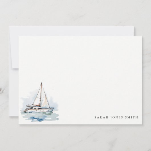 エレガントダスキーヨットシースケープ結婚ス ノートカード (正面)