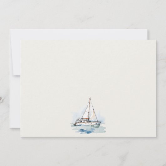 エレガントダスキーヨットシースケープ結婚ス ノートカード (裏面)