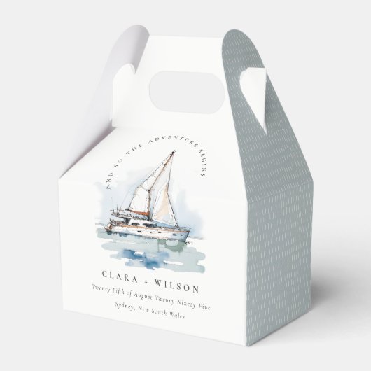 エレガントダスキーヨットシースケープ結婚ス フェイバーボックス (正面サイド)