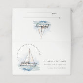 エレガントダスキーヨットシースケープ結婚ス プレイスカード (外部開封)