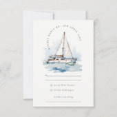 エレガントダスキーヨットシースケープ結婚ス 出欠カード (正面)