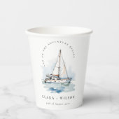エレガントダスキーヨットシースケープ結婚ス 紙コップ (正面)