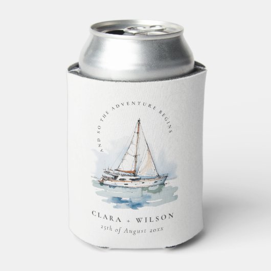 エレガントダスキーヨットシースケープ結婚ス 缶クーラー (缶正面)