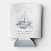エレガントダスキーヨットシースケープ結婚ス 缶クーラー (正面)