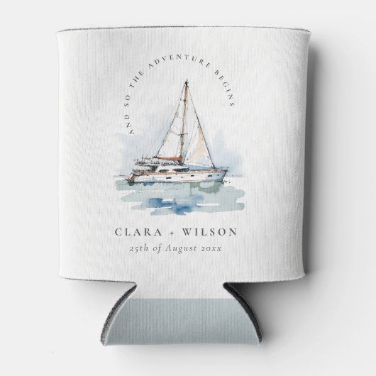 エレガントダスキーヨットシースケープ結婚ス 缶クーラー (正面)