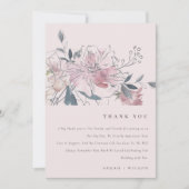 エレガントダスキー赤面ウォーター色フローラ結婚ズ サンキューカード (正面)